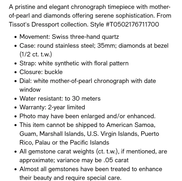 Tissot Dressport diamond watch SALE - Picture 2 of 8